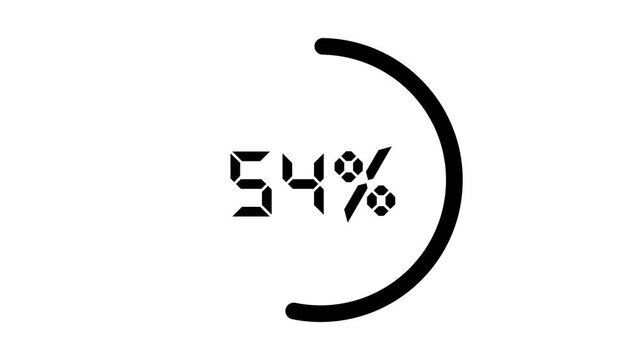 Counting animation from 1 to 100 percent with smooth numeric progress effect on clean white background symbolizing growth update loading measurement concept.