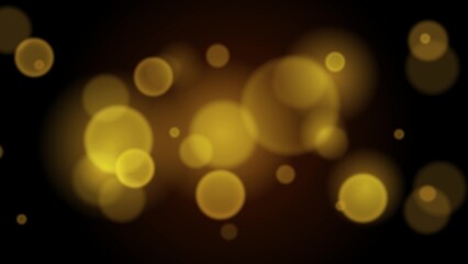 Abstract Gold Bokeh Lights on Dark Background