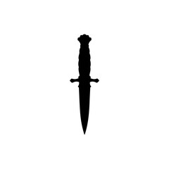 Dagger silhouette vector flat design.
