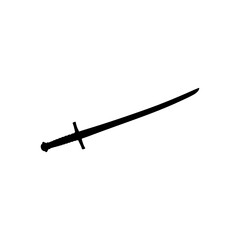 Sword silhouette vector flat design.