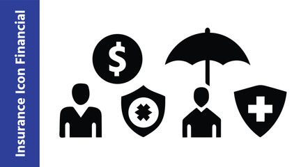 Insurance Icons Financial Medical Security Vector