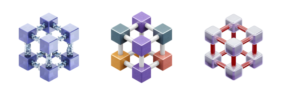 3D Block Chain rendering icon set. isolated on a transparent background.png