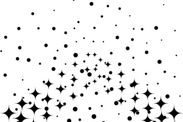 Black stars and dots on a transparent background isolated on transparent background