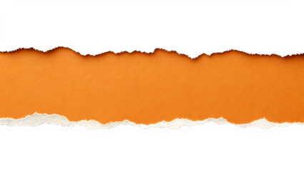 Torn orange paper strip revealing white layer beneath – Reveal concept, abstract texture, minimalist design cue, torn paper, reveal, texture, abstract, minimalist, contrast, Transparent Image