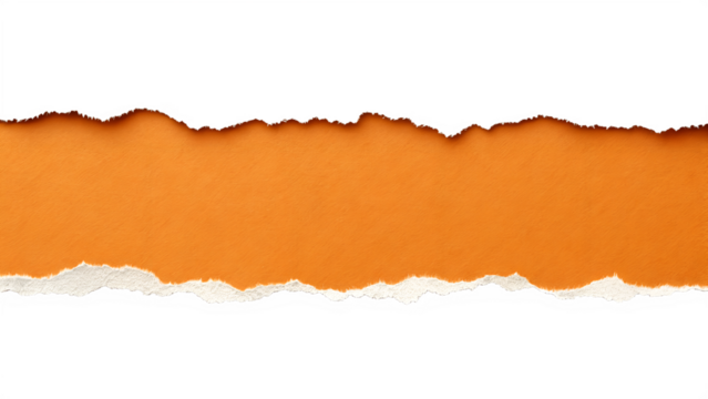 Torn orange paper strip revealing white layer beneath – Reveal concept, abstract texture, minimalist design cue, torn paper, reveal, texture, abstract, minimalist, contrast, Transparent Image