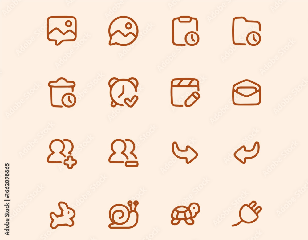 Poster elegant set of website icons for modern interfaces and app designs with a clean, minimalist style