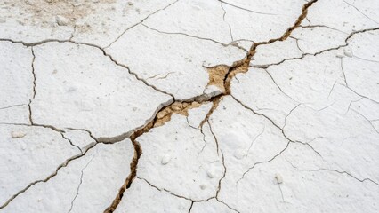 Obraz premium Dry cracked earth surface revealing underlying soil depicting climate change and environmental issues showing drought and aridity