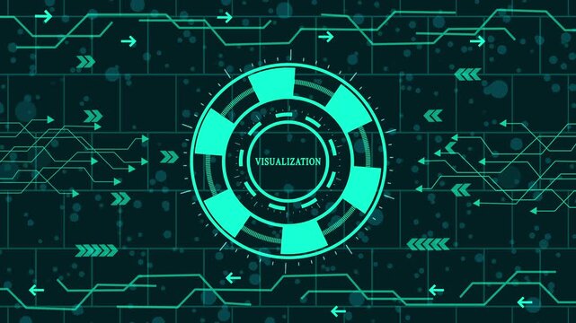 futuristic data visualization animation, digital information display, holographic visualization motion, neon data interface sequence, cyber futuristic visualization reveal, high-tech visualization gra