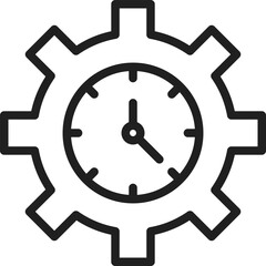 Gear clock icon time mechanical