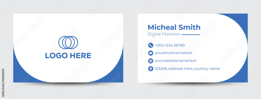 Poster modern and simple business card design modern presentation template. business card with two sides ca