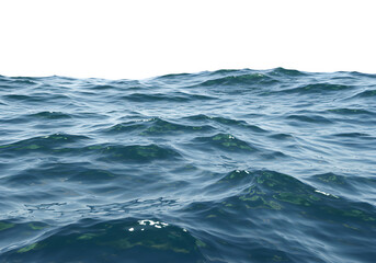 Fototapeta premium Surface of sea water isolated on white or transparent background. PNG