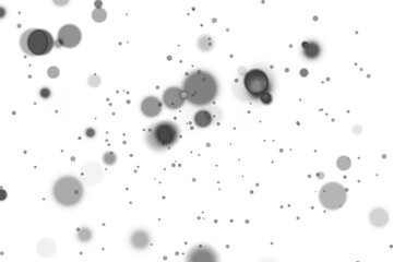 Abstract background with gray dots and circles isolated on transparent background
