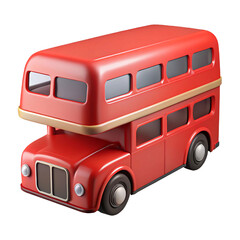 Classic Red Double-Decker Bus: 3D Render of Iconic London Transportation