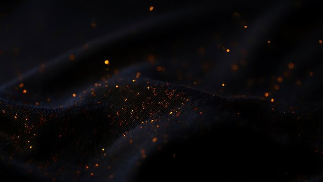 Dark Fabric with Golden Sparks