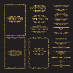 Frame square for invitation in modern vintage style. Frame template for cards, posters, banners