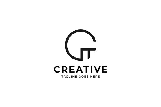 Initial Letter CM circle shape Logo Design vector illustration.