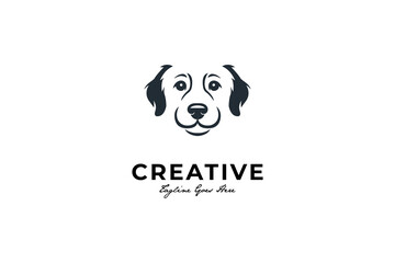 Dog Face Logo Design vector illustration.