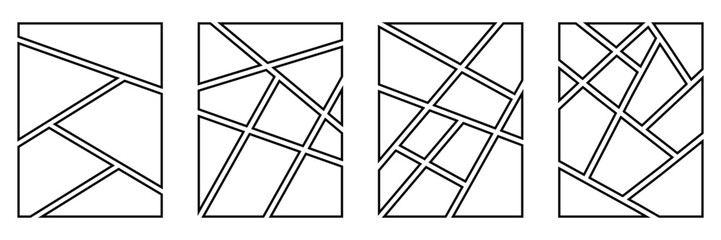 Collage Grid Manga Comic Storyboard Template – Blank Page Layout for Photo Album, Poster and Flyer
 Design Vector