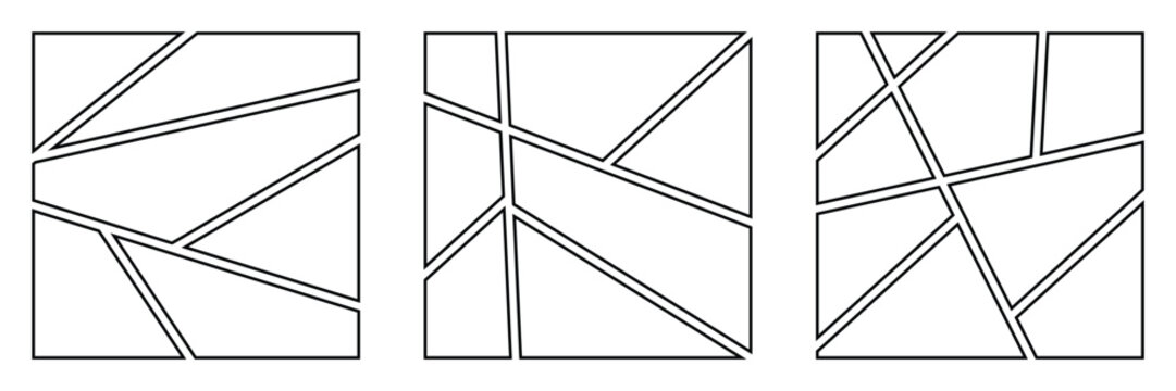 Collage Grid Manga Comic Storyboard Template – Blank Page Layout for Photo Album, Poster and Flyer
 Design Vector