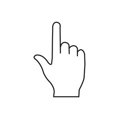 hand,pointer,click flat line icon illustration of a human hand making a pointing gesture for selecting or clicking
