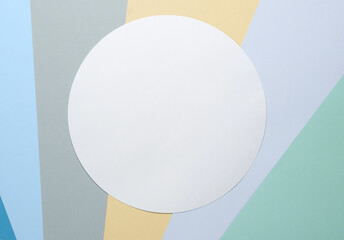 square sheet of paper on colored background. Aesthetic minimal still life. Conceptual photo. Modern art. Top view