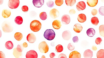 Seamless pattern abstract watercolor circular dots on white background