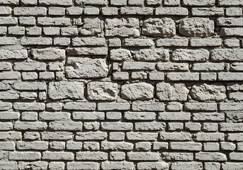 Obraz premium Rustic White Brick and Stone Wall Texture