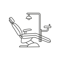 dental,chair,dentist flat line icon illustration of a hydraulic adjustable dental chair for dentist clinic equipment