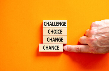Challenge choice change chance symbol. Concept words Challenge choice change chance on beautiful...