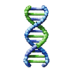Abstract Pixelated DNA Double Helix Genetics and