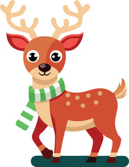 Obraz premium Reindeer with christmas tree