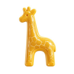 Adorable Yellow Giraffe Toy, 3D Rendered Cartoon
