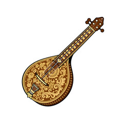Ornate Stringed Instrument Musical Elegance Design