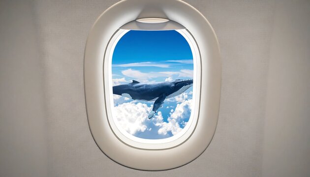 Fototapeta Whale seen through airplane window (1)