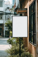 Blank sign on a street corner