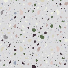Seamless Abstract Terrazzo Pattern Design with Geometric Shapes and beautiful Color Palette for Modern and Elegant Decor
