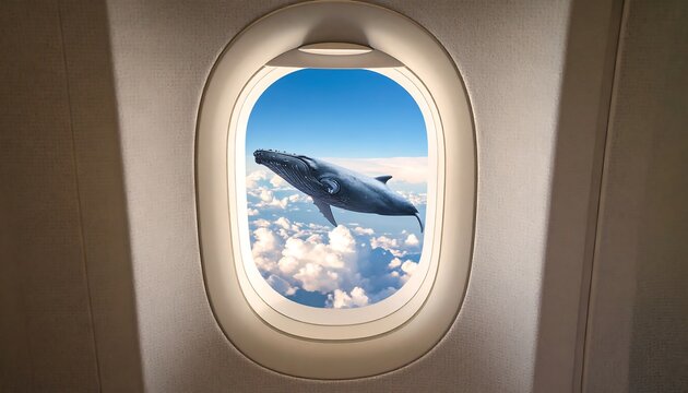 Fototapeta Whale seen through airplane window (2)