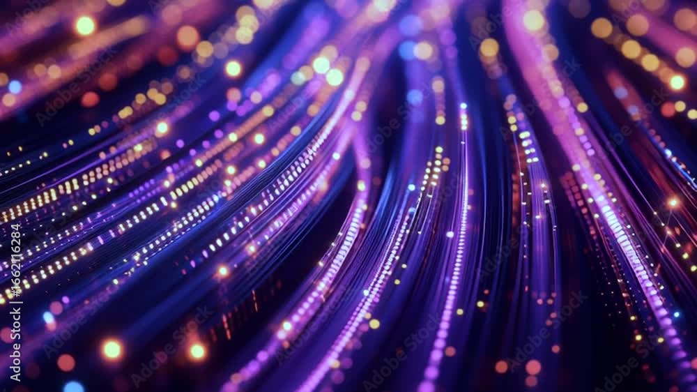 Aufkleber colorful particles are flowing in digital stream creating a mesmerizing visual effect, ideal for tec