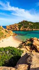 Fototapeta premium Sunny coastal beach scene