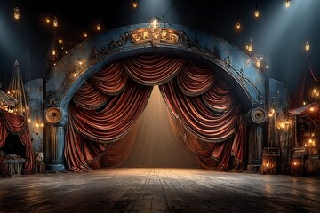 Decorative theatre arch and drapery high resolution picture