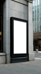Blank billboard on a city street corner