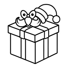 gift box with Santa claus