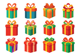 Colorful Gift Boxes Collection for Christmas Birthday and Special Occasions
