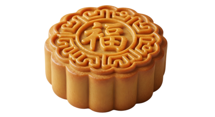 Mooncake with chinese character for mid autumn festival celebration and traditional dessert