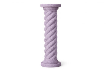 Purple architectural column twisting elegantly, symbolizing classical design elements against transparent backdrop