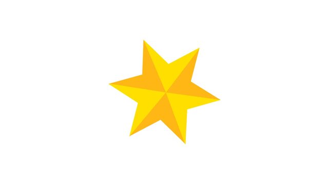 A star appears and shines. Star, Social Network Like Animated Icon. Animation of one yellow star. video 4k