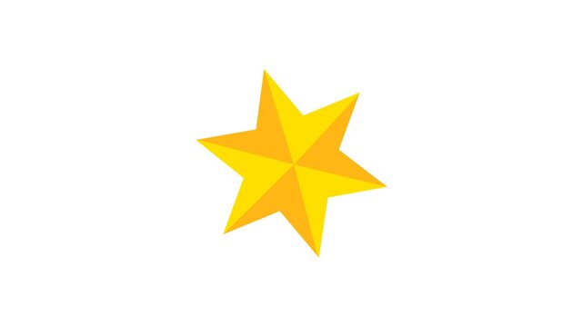 A star appears and shines. The birth of a superstar motion. Animation of one yellow star. video 4k