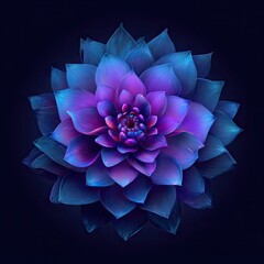 Vibrant, vibrant purple-blue dahlia close-up