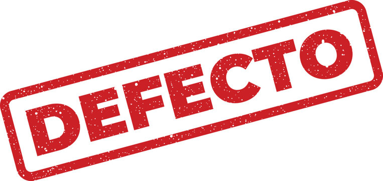 Red grungy defect stamp illustration for quality control in Spanish language isolated