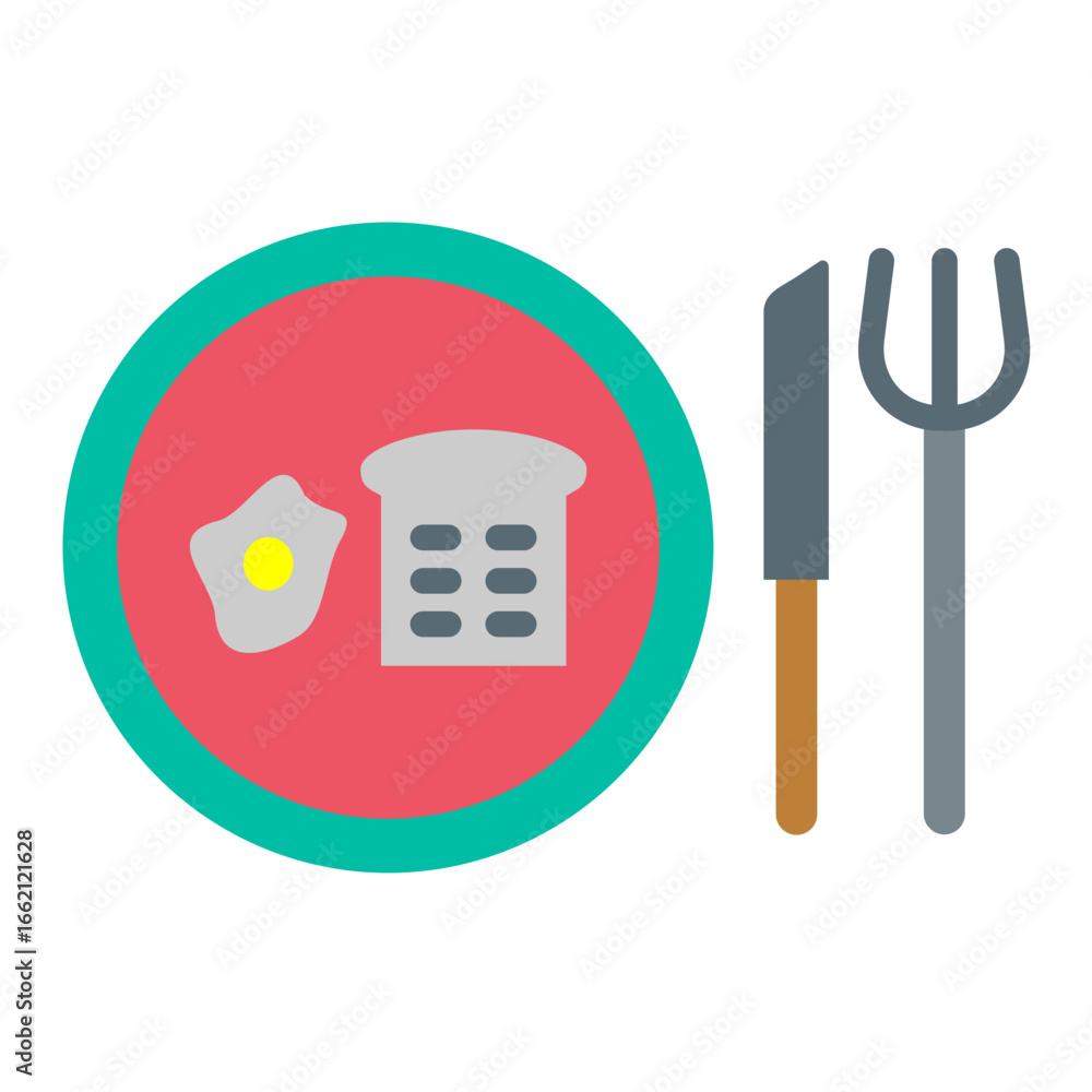 Poster break fast vector design icon style